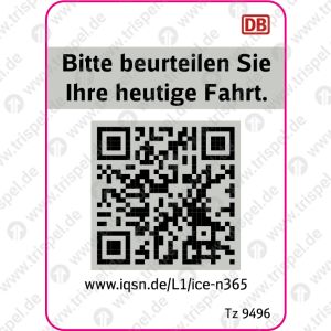 QR - Code Kundenzufriedenheitn365_Tz 9496 für ICE 4- auf Bogen mit 12 Nutzen !