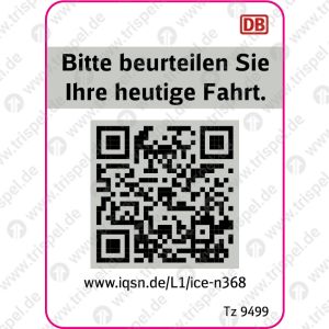 QR - Code Kundenzufriedenheitn368_Tz 9499 für ICE 4- auf Bogen mit 12 Nutzen !