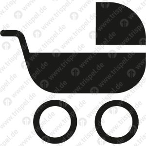 Indoor-Fußbodengrafik Symbol Kinderwagen rechtsweisendAufgrund der hohen Belastung im Fußbodenbereich, können wir für dieses Produkt keine Garantie auf Ablösung / Vandalismus übernehmen!