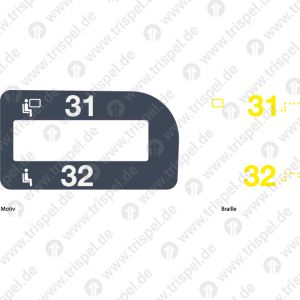 Sitzplatzreservierungsanzeige 31 + 32 ICx - linke Seite