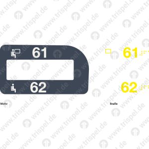 Sitzplatzreservierungsanzeige 61 + 62 ICx - linke Seite