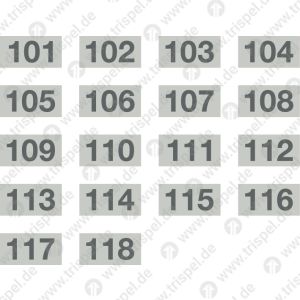 Sitzgruppennummer 101 bis 118 -Einzelformat 35 x 18 mm