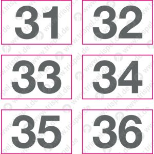 Türkennzeichnung außen31 bis 36 -Einzelformat 32 x 20 mm