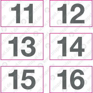 Türkennzeichnung außen11 bis 16 -Einzelformat 32 x 20 mm