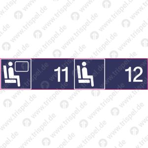 Sitzplatzreservierung 11/12 (vordere Ziffer Fensterplatz - hintere Ziffer Gangplatz) nebeneinanderfür Stadler KISS