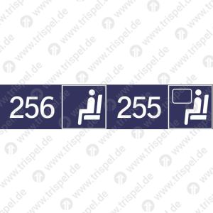 Sitzplatzreservierung 256/255 (vordere Ziffer Gangplatz - hintere Ziffer Fensterplatz) nebeneinander