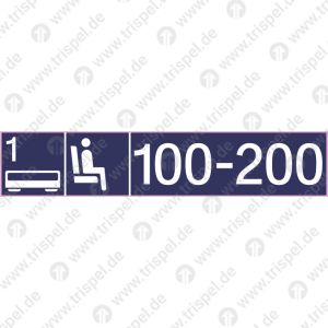 Wagennummer 1Sitzplatzpiktogramm +Sitzplatzinformation(klein, Sitzplatznummer 100-200)