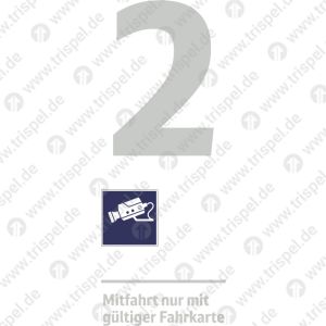 Infofeld 2. Klasse Kameraüberwacht mit Text Mitfahrt nur mit gültiger Fahrkarte