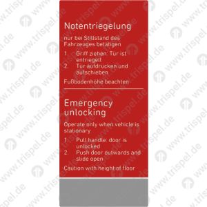 Notentriegelung - 2-sprachig - deutsch, englisch