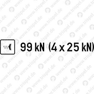 Festhaltekraft Feststellbremse 99 kN (4 x 25 kN)