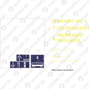BLS-Beschriftung STANDORT: WG. 4FOLGEWAGEN 3RESTAURANTINFO-ABTEILPrismen- u. BrailleschriftICE 1 Redesign