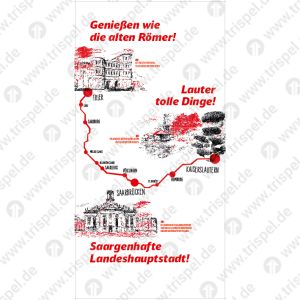 Poster auf WC Tür „Genießen wie die alten Römer ...“für Projekt XCC Saarland