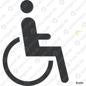 WC Tür-KennzeichnungFigur WC Rollstuhlfahrer mit BrailleEinsatz Stadler KISS