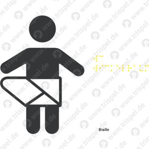 WC Tür-KennzeichnungFigur Wickelmöglichkeit bzw. Wickelraum mit BrailleEinsatz Stadler KISS