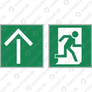 Richtungspfeil oben oder links / Notausgang (langnachleuchtend)für Stadler KISS