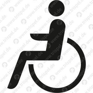 Rollstuhl-Symbol, linksweisendfür TUTOPROM-Beschichtung