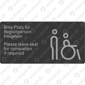 Rollstuhlfahrer mit BegleitpersonBitte Platz für BegleitpersonfreigebenPlease leave seatfor companionif requiredEinsatz: S-Bahn Rhein-Neckar (Mireo)