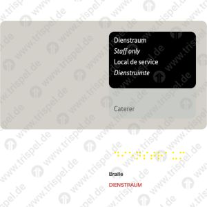 Piktogrammstreifen BrailleDienstraum, 4-sprachig D, E, F, NLAnschlag links