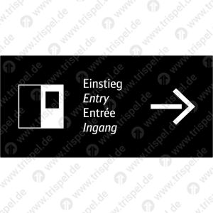 Kennzeichnung HublifttürEinstiegEntryEntréeIngangPfeil nach rechts