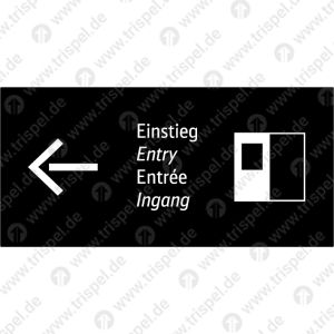 Kennzeichnung HublifttürEinstiegEntryEntréeIngangPfeil nach links