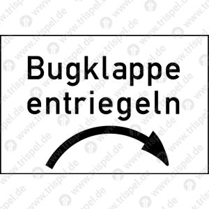 Bugklappe entriegeln, Pfeil rechts