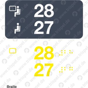 Sitzplatznummer 28/27Fensterplatz / Gangplatz