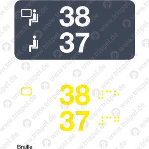 Sitzplatznummer 38/37Fensterplatz / Gangplatz