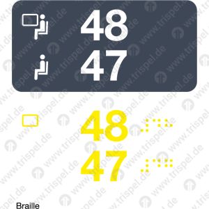 Sitzplatznummer 48/47Fensterplatz / Gangplatz