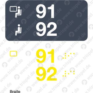 Sitzplatznummer 91/92Fensterplatz / Gangplatz