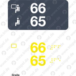 Sitzplatznummer 66/65Fensterplatz / Gangplatz