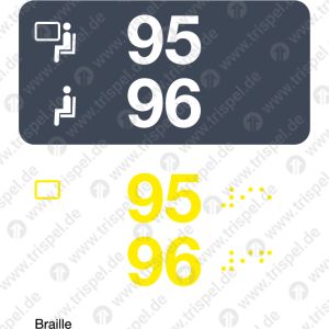 Sitzplatznummer 95/96Fensterplatz / Gangplatz