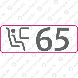 Sitzplatzreservierungsanzeige Fensterplatz 65, BR 408
