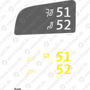 Sitzplatznummer 2. KlasseFensterplatz / Gangplatz51 / 52 - linke SeiteEinsatz BR408