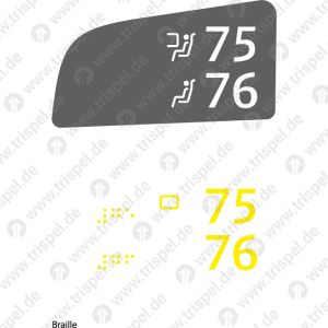 Sitzplatznummer 2. KlasseFensterplatz / Gangplatz75 / 76 - linke SeiteEinsatz BR408