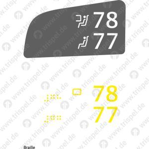 Sitzplatznummer 2. KlasseFensterplatz / Gangplatz78 / 77 - linke SeiteEinsatz BR408