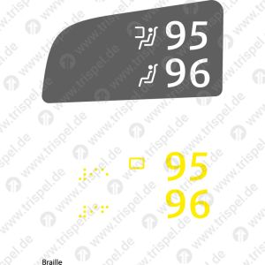 Sitzplatznummer 2. KlasseFensterplatz / Gangplatz95 / 96 - linke SeiteEinsatz BR408