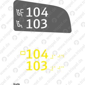 Sitzplatznummer 2. KlasseFensterplatz / Gangplatz104 / 103 - rechte SeiteEinsatz BR408