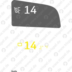 Sitzplatznummer 1. / 2. KlasseFensterplatz 14 - rechte SeiteEinsatz BR408