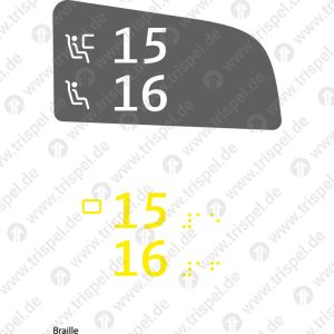 Sitzplatznummer 2. KlasseFensterplatz / Gangplatz15 / 16 - rechte SeiteEinsatz BR408