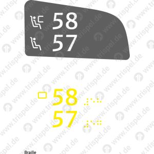 Sitzplatznummer 2. KlasseFensterplatz / Gangplatz58 / 57 - rechte SeiteEinsatz BR408