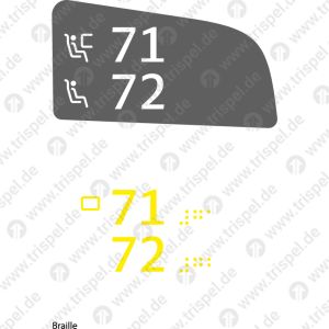 Sitzplatznummer 2. KlasseFensterplatz / Gangplatz71 / 72 - rechte SeiteEinsatz BR408