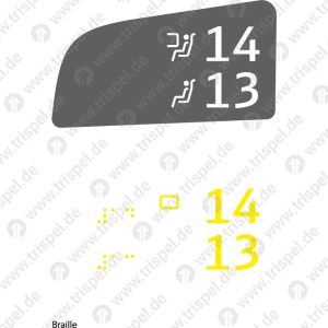 Sitzplatznummer 2. KlasseFensterplatz / Gangplatz14 / 13 - linke SeiteEinsatz BR408