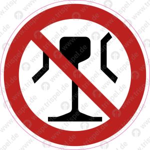 Wagen, die Gleisbremsen und andere Hemmeinrichtungen in wirksamer Stellung nicht befahren dürfen Symboldarstellung nach DIN EN 15877-2