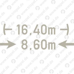 Länge über Puffer und Drehzapfenabstand (- 16,40 m -)->8,60 m <-