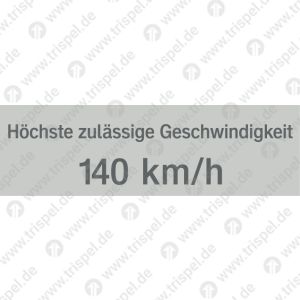 Höchste zulässige Geschwindigkeit140 km/h