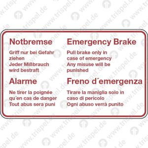 Notbremse 4-sprachig: D, E, F, I