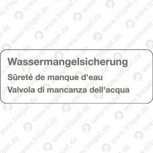 Wassermangelsicherung -dreisprachig-