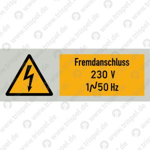 Fremdanschluss 230 VAusführung nach DIN ISO 3864-1 / 3864-2