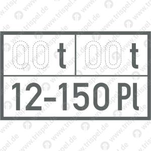 Gewichte, Platzzahl mit Eindruck t t 12-150 Pl