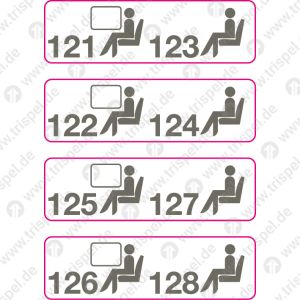Platznummer (mit Sitzdarstellung) -Piktogramm-